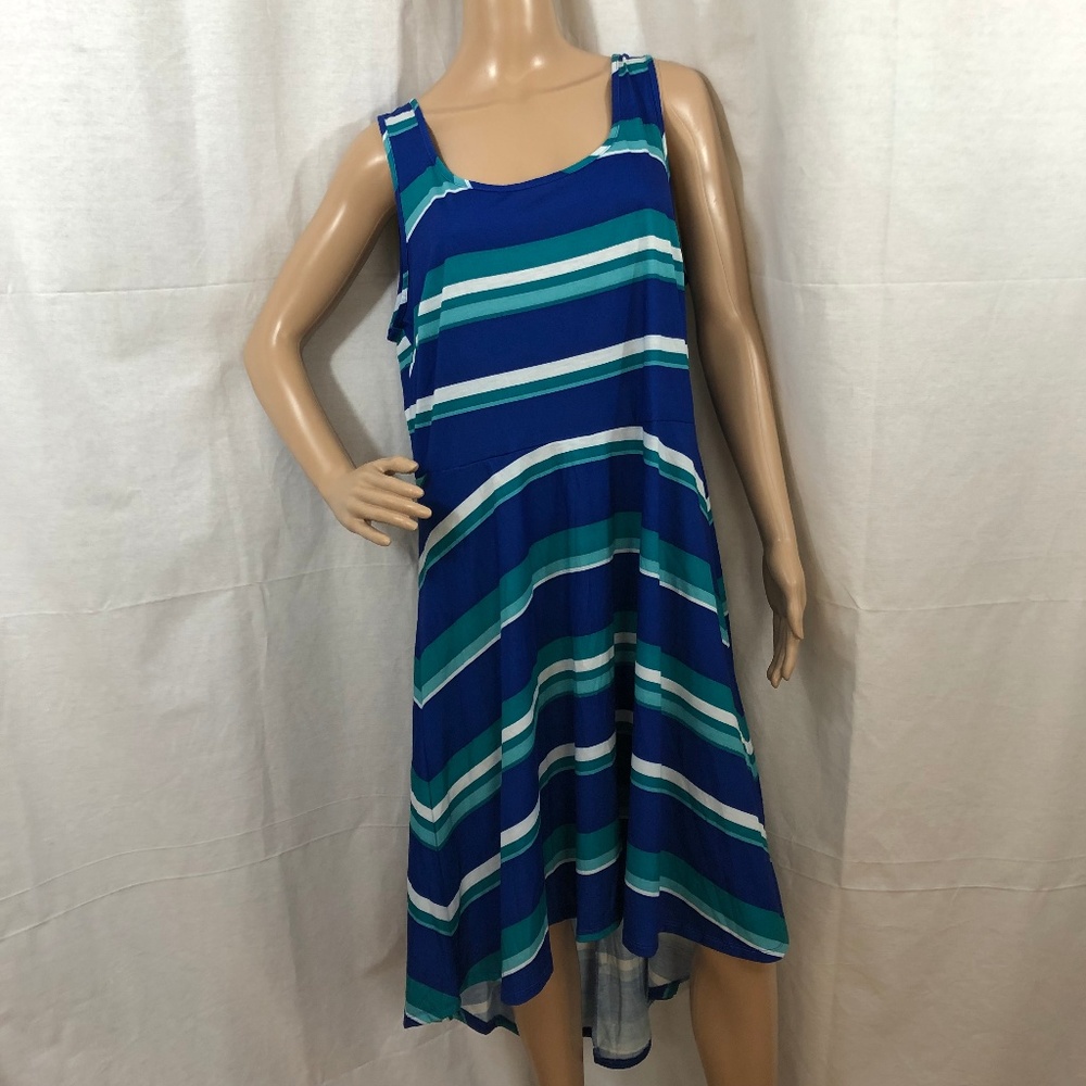 Cato Sleeveless Striped Dress Blue Green White